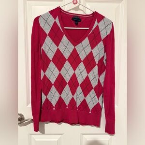 Tommy Hilfiger 100% Pima Cotton Argyle women’s sweater.
